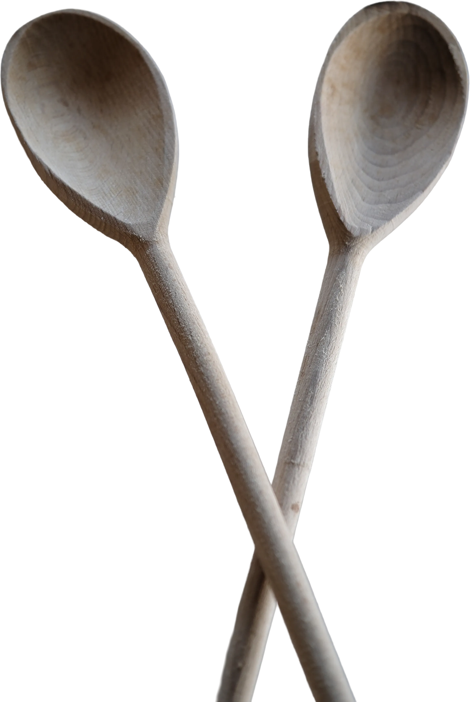 two wooden spoons
